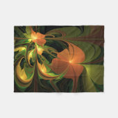 Couverture Polaire Imaginaire Plante Abstrait rouille verte Brown fra (Devant (Horizontal))