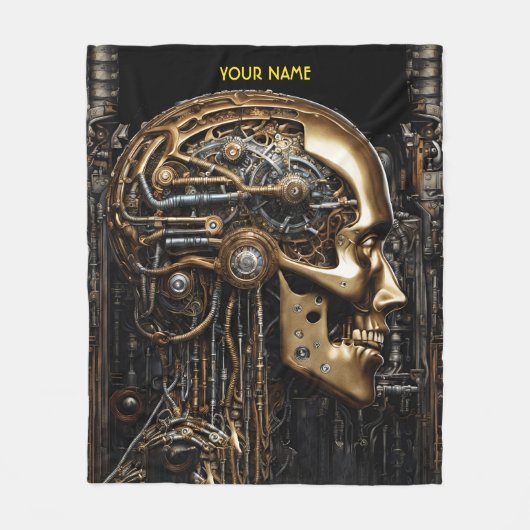 Couverture Polaire Imaginaire Steampunk Cyborg Cerveau (Devant)