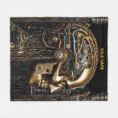 Couverture Polaire Imaginaire Steampunk Cyborg Cerveau (Devant (Horizontal))