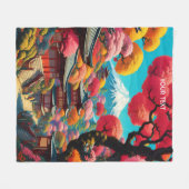 Couverture Polaire Imaginaire Un Paysage Japonais Vibrant (Devant (Horizontal))