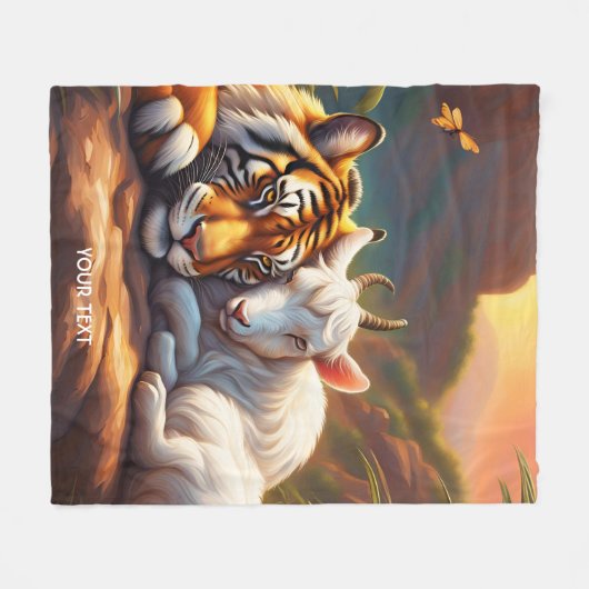 Couverture Polaire Imaginaire Vive Sleeping Tiger Chèvre (Devant (Horizontal))