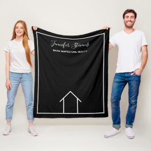 Couverture Polaire Immobilier Maison Monogram Realtor Black