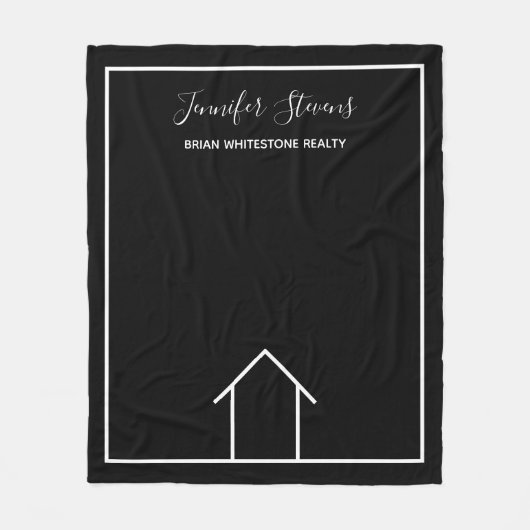 Couverture Polaire Immobilier Maison Monogram Realtor Black (Devant)