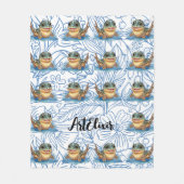 Couverture Polaire Impression bleue de Mudskipper Kawaii (Devant)