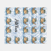 Couverture Polaire Impression bleue de Mudskipper Kawaii (Devant (Horizontal))