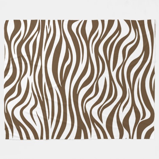 Couverture Polaire Impression Brown de la peau Zebra (Devant (Horizontal))