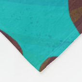 Couverture Polaire Impression Brown et Turquoise de vache (Coin)