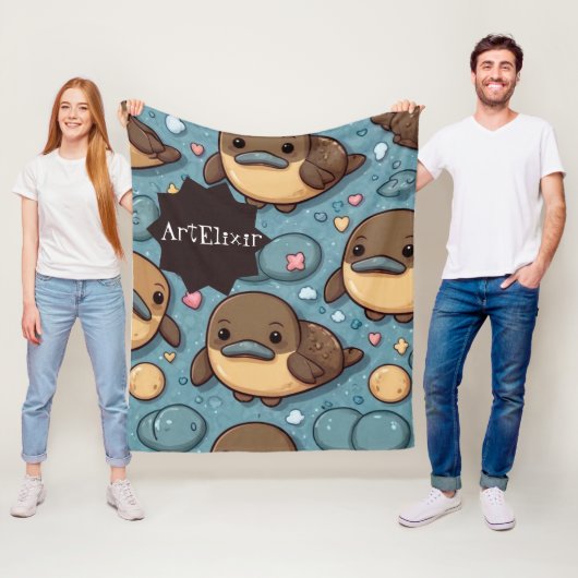Couverture Polaire Impression Brown Platype (En situation)