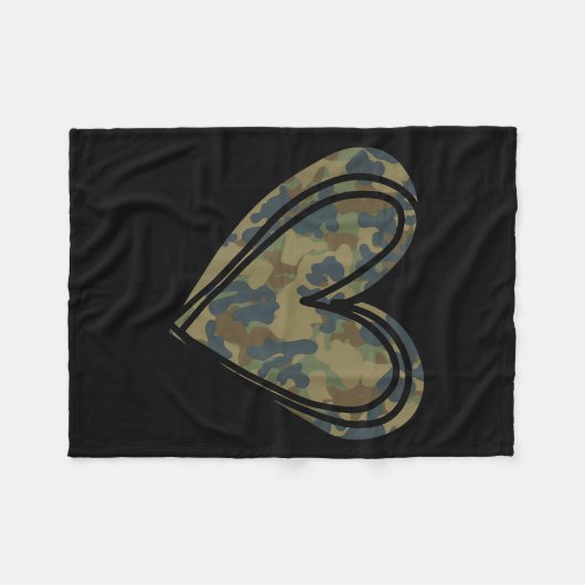 Couverture Polaire Impression Camouflage Coeur Saint-Valentin  (Devant (Horizontal))