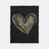 Couverture Polaire Impression Camouflage Coeur Saint-Valentin  (Devant)