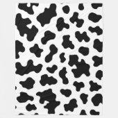 Couverture Polaire Impression cuir de vache noir et blanc (Devant)