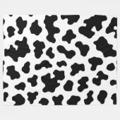Couverture Polaire Impression cuir de vache noir et blanc (Devant (Horizontal))