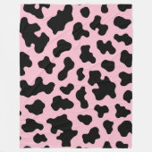 Couverture Polaire Impression cuir de vache noir et rose (Devant)