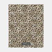 Couverture Polaire Impression d'animal léopard avec fausse feuille no (Devant)