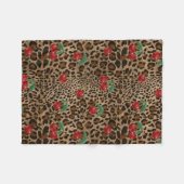Couverture Polaire Impression d'animal Léopard Guépard Motif Cerise R (Devant (Horizontal))