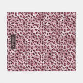 Couverture Polaire Impression d'animal léopard rose avec faux feuille (Devant (Horizontal))