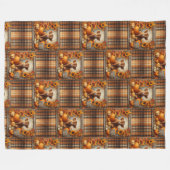 Couverture Polaire Impression d'automne de la jolie vache Highland (Devant (Horizontal))