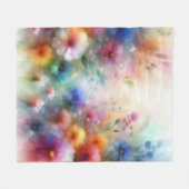 Couverture Polaire Impression de fleurs aquarelles abstraites (Devant (Horizontal))