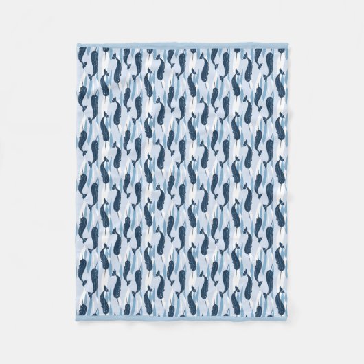 Couverture Polaire Impression de l'option Allover Narwhal (Devant)