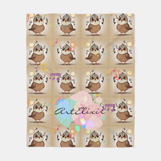 Couverture Polaire Impression de musique Quail (Devant)