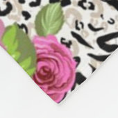 Couverture Polaire Impression de peau d'animal et roses (Coin)