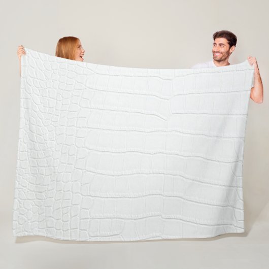 Couverture Polaire Impression de peau de crocodile blanc neuf (En situation)