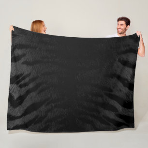 Couverture Polaire Impression de peau de tigre noir nouveau