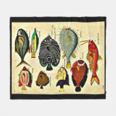 Couverture Polaire  impression de poisson d'époque (Devant (Horizontal))