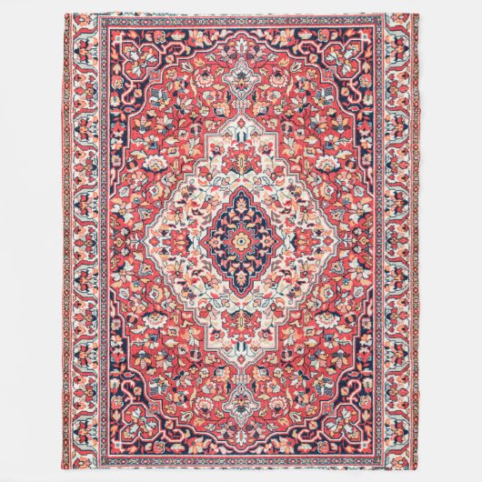 Couverture Polaire Impression de tapis de soie persan (Devant)