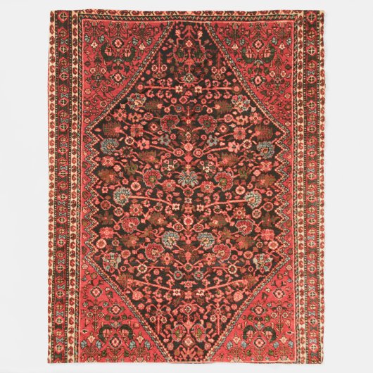 Couverture Polaire Impression de tapis de soie persan (Devant)