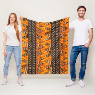 Couverture Polaire Impression de tissu de boue africaine