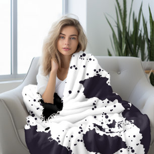 Couverture Polaire Impression de vache noire