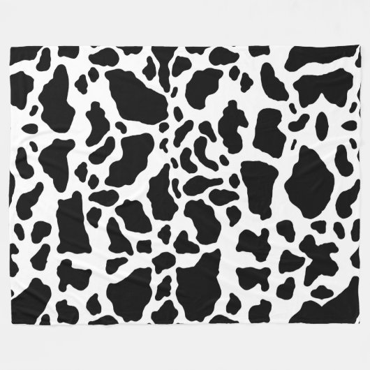 Couverture Polaire Impression de vache noire et blanche (Devant (Horizontal))