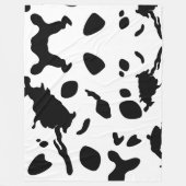 Couverture Polaire Impression de vache noire et blanche (Devant)