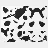 Couverture Polaire Impression de vache noire et blanche (Devant (Horizontal))