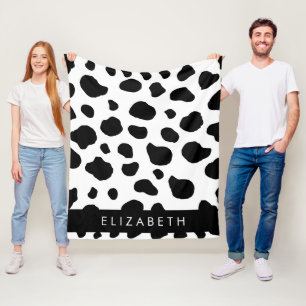 Couverture Polaire Impression De Vache, Spots De Vache, Noir Et Blanc