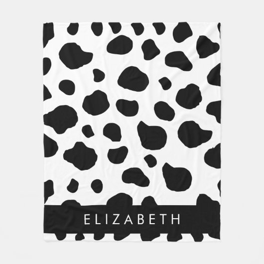 Couverture Polaire Impression De Vache, Spots De Vache, Noir Et Blanc (Devant)