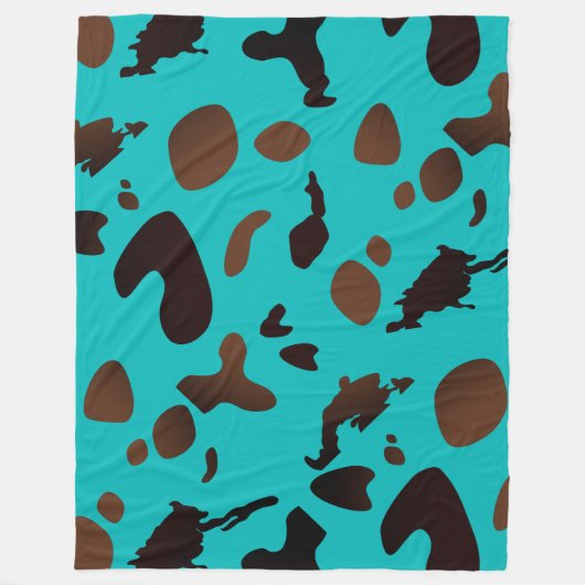 Couverture Polaire Impression de vache turquoise (Devant)