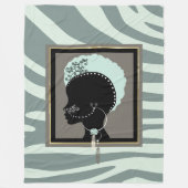 Couverture Polaire Impression de zèbre vert et noir afro punk (Devant)