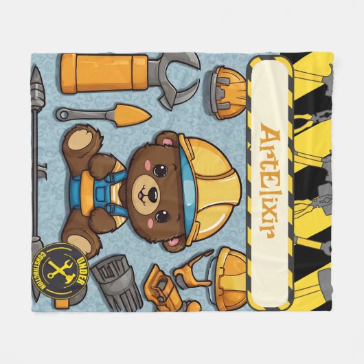 Couverture Polaire Impression des amateurs de construction d'ours (Devant (Horizontal))