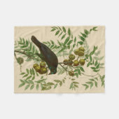 Couverture Polaire Impression d'oiseau Grackle violet d'Audubon Botan (Devant (Horizontal))