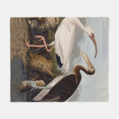 Couverture Polaire Impression d'oiseau Ibis blanc de John James Audub (Devant (Horizontal))