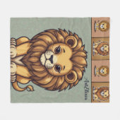 Couverture Polaire Impression du groupe de lions (Devant (Horizontal))