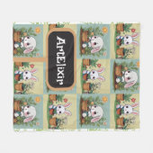 Couverture Polaire Impression du jardin de lapin (Devant (Horizontal))