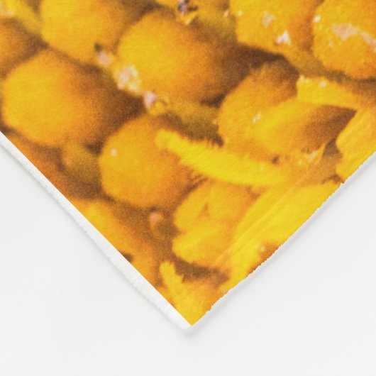 Couverture Polaire Impression d'une image du centre de fleur jaune de (Coin)