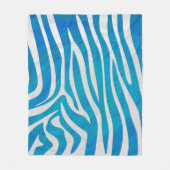 Couverture Polaire Impression en bleu et blanc Zebra (Devant)