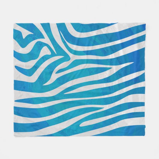Couverture Polaire Impression en bleu et blanc Zebra (Devant (Horizontal))