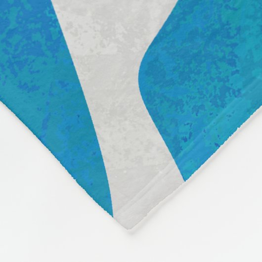 Couverture Polaire Impression en bleu et blanc Zebra (Coin)