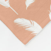 Couverture Polaire Impression en plumes blanches sur la feuille molle (Coin)