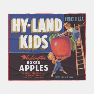 Couverture Polaire Impression étiquette Hyland Kids Washington Apples